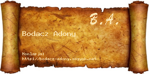 Bodacz Adony névjegykártya